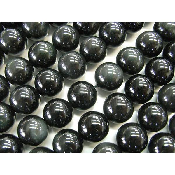 オブシディアン ラウンド 連販売 約12mm 3000206☆