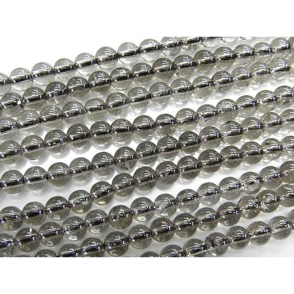 スモーキークォーツ ラウンド連販売 約4.0mm 3000227☆