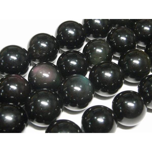 オブシディアン ラウンド 連販売 約14mm 3000444☆