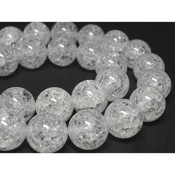 クラック水晶(クォーツ) ラウンド 連販売 約14mm 3000645