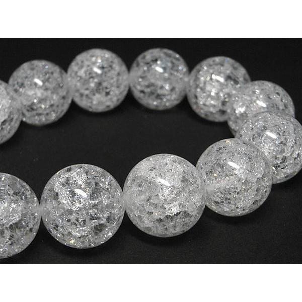 クラック水晶(クォーツ) ラウンド 連販売 約18mm 3000647