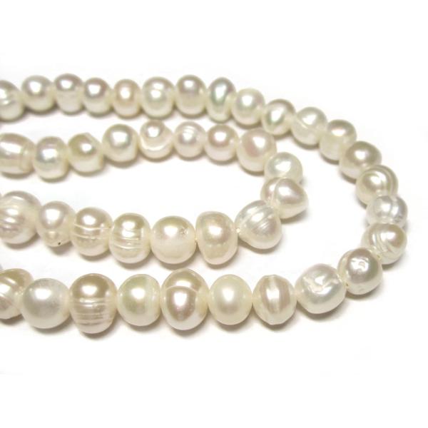 淡水パール ポテト ホワイト 約7〜8mm 連販売 3000991☆