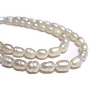 淡水パール ライス ホワイト 約5〜6mm 連販売 (淡水真珠) ビーズ パワーストーン