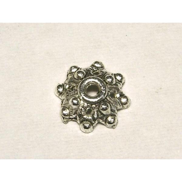 チベタン座金 約8mm スター 銀古美 100個セット 6000128☆