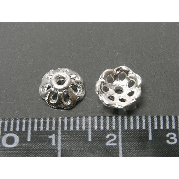 チベタン 座金8mmシンプルフラワー古代銀100個セット 6000134☆