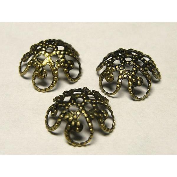 フラワーキャップ 座金 真鍮古美 約10mm【50個入】 6000137