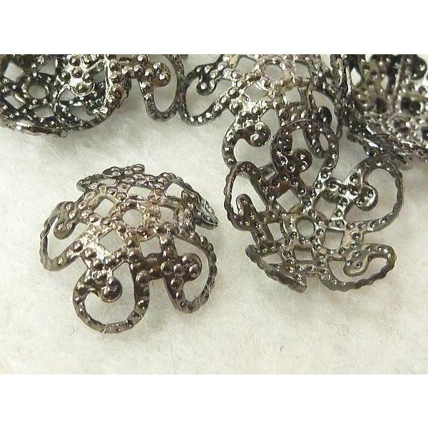 フラワーキャップ 座金 ガンメタ 約10mm【約50個入】 6000138☆