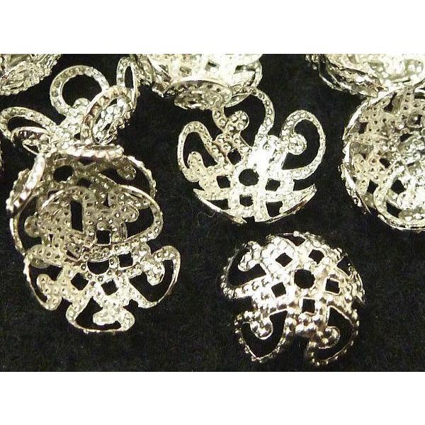 フラワーキャップ 座金 ロジウム 約10mm【50個入】 6000139☆