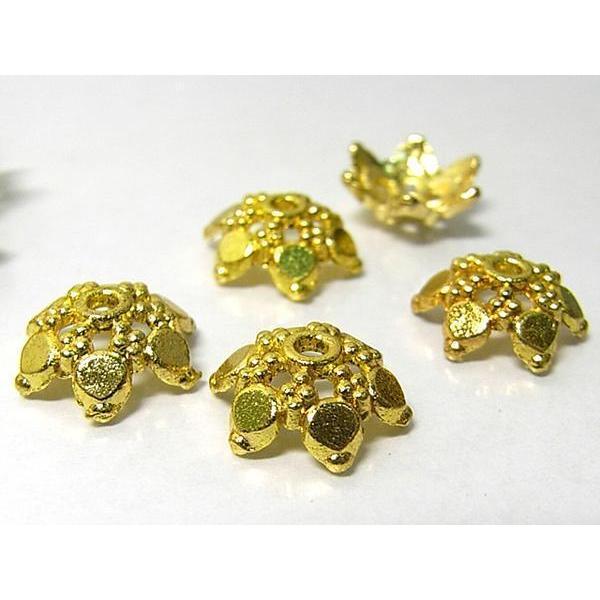 チベタン 座金スノー ゴールド 約10mm 100個セット 6000266☆