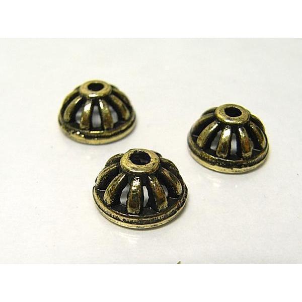 チベタン 座金 シンプル 真鍮古美 約10mm 100個セット 6000272☆