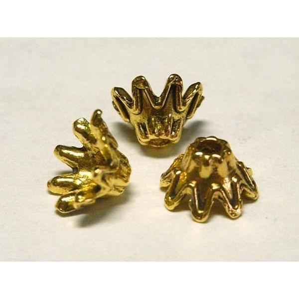 チベタン 座金 ベル 金古美 約6mm 100個セット 6000285☆