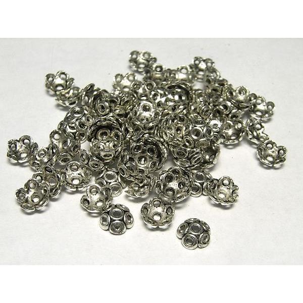 チベタン 座金 銀古美 約6mm 100個セット 6000322☆