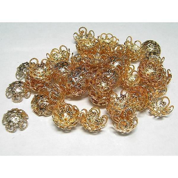 ビーズキャップ唐草 ピンクゴールド 10mm 50個　 6000344