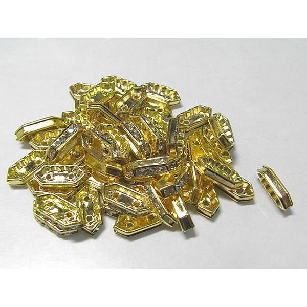 2穴ロンデル ゴールド 約10×5mm 50個セット 6000427☆