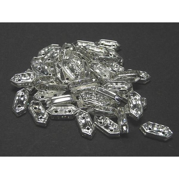 2穴ロンデル 古代銀 約10×5mm 50個セット 6000428☆