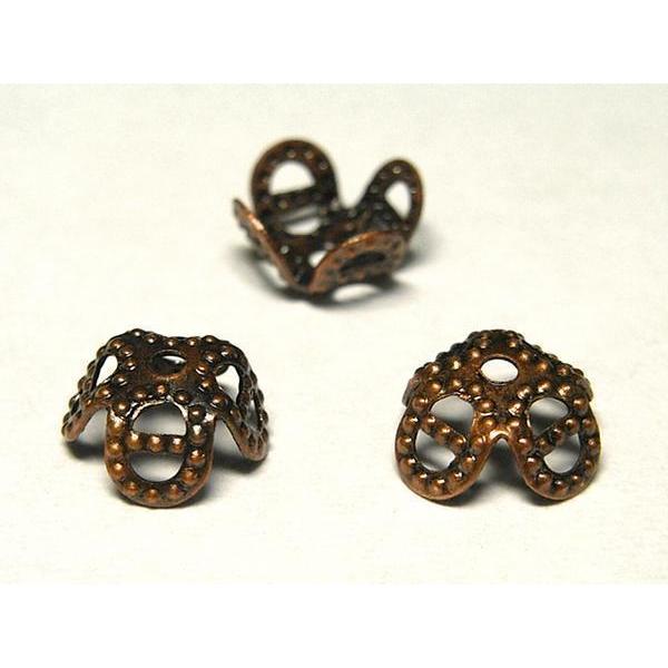 フラワーキャップ 銅古美 約6mm 約100個セット 6000469☆