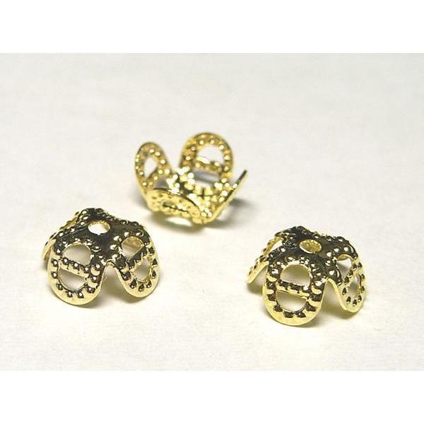 フラワーキャップ ゴールド 約6mm 約100個セット 6000470☆