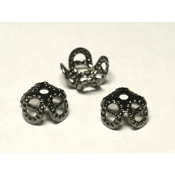 フラワーキャップ ガンメタ 約6mm 約100個セット 6000471☆