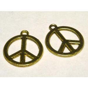 アクセサリー パーツ チャーム ピースマーク シンボル エンブレム 10個