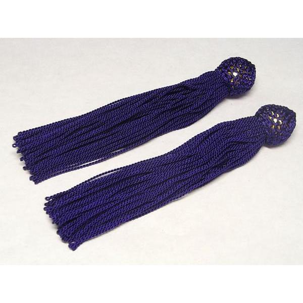 念珠用パーツ 人絹 頭付き房 紫 約9cm 2個 6000876