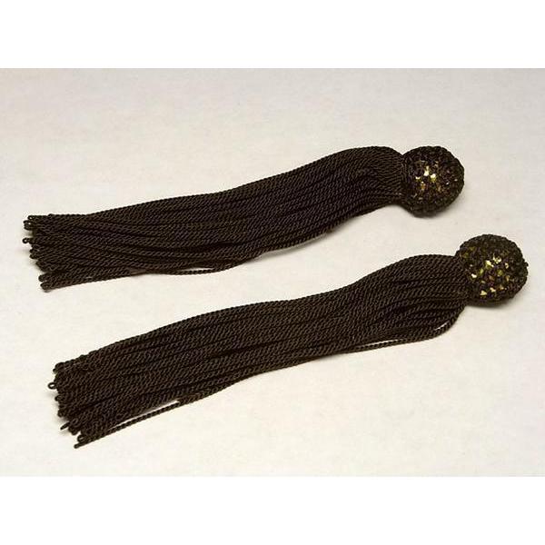 念珠用パーツ 人絹 頭付き房 こげ茶 約9cm 2個 6000877☆