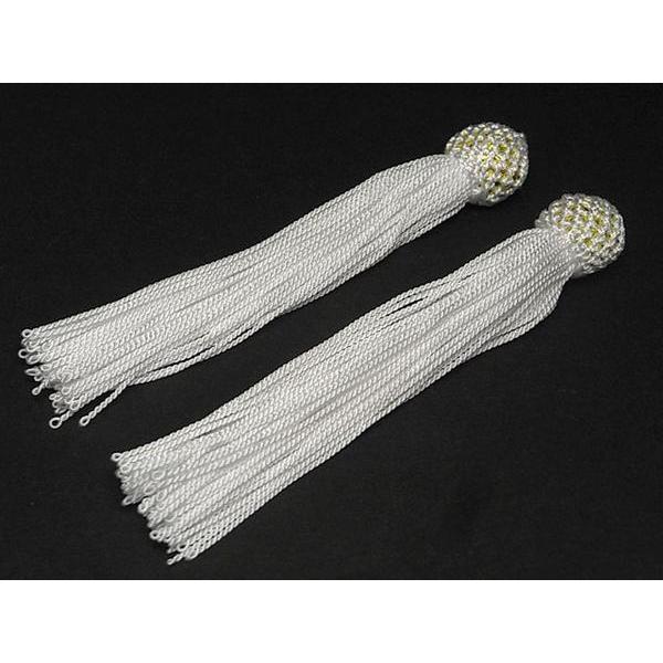 念珠用パーツ 人絹 頭付き房 白 約9cm 2個 6000880☆