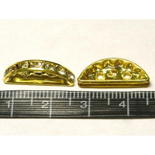 半円 ロンデル 3つ穴 ゴールド 約19×8mm 10個 6001154☆