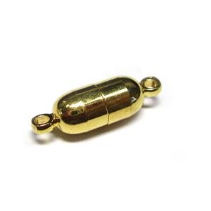 マグネットクラスプ オーバル ゴールド 約19×6mm 10個販売 磁石 留め具 とめぐ アクセサリーパーツ 6001554｜b-soft