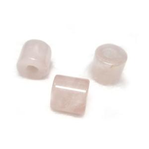 大穴ビーズ ローズクォーツ 約9×9mm 穴約3mm【5個】 パワーストーン 6001633☆