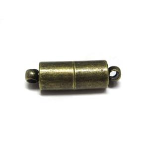 マグネットクラスプ シンプル 円柱 約20×6mm 真鍮古美【10個】 磁石 留め具 留具 6001730☆｜b-soft