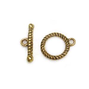 マンテル 金古美 リング約13mm バー約18mm【10ペアセット販売】 留め具 アクセサリーパーツ 6001892｜b-soft