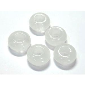 大穴ビーズ インクルージョンクォーツ 約14×7mm 穴約5mm 【5個】 アクセサリーパーツ パワ...