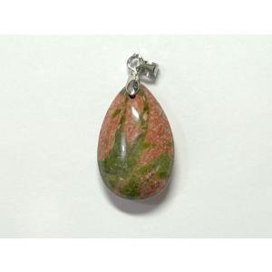 ユナカイト しずく型 ペンダントトップ 天然石 6001971