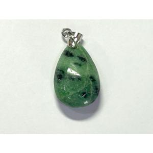 ゾイサイト しずく型 ペンダントトップ 天然石 6001980