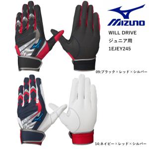 【ネーム刺繍無料サービス・送料無料】MIZUNO ミズノ 少年用ジュニア バッティング手袋（両手用）ウィルドライブ ブルー (1EJEY245 )｜b-sports