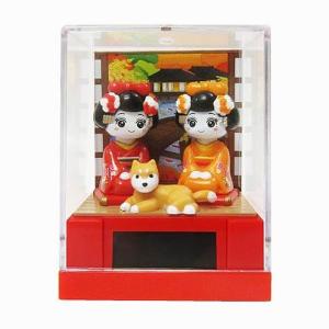 ソーラー 子犬と双子の舞妓ちゃん  蛍光灯くらいの明るさででユラユラ動く