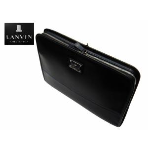 ランキング１位入賞！！ LANVIN 日本製 国内縫製 ドキュメントケース 牛革 超軽量 ブラック ”大人の”フルレザーBAG 出張やビジネスシーンにも最適｜b-station