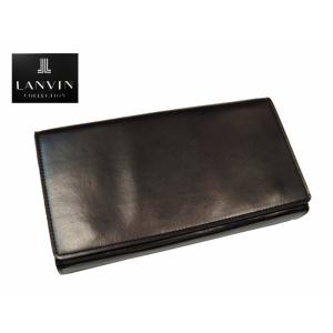 父の日ギフトに最適 LANVIN 日本製 国内縫製 オーガナイザー 牛革 スムースレザー ブラウン 多機能ウォレット ランバンコレクション｜b-station