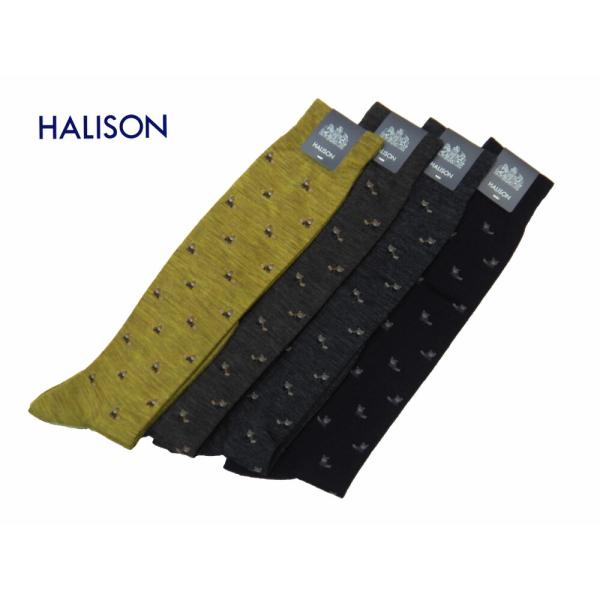 HALISON 日本製 国内縫製 ドレスカジュアル ハイソックス ファインメリノウール レッサーパン...