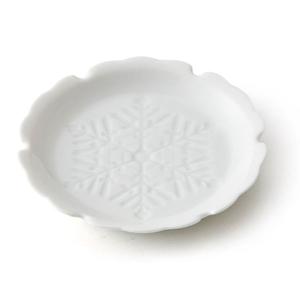 【取寄】gaku 線刻小皿（雪花）白磁｜b-style-msc
