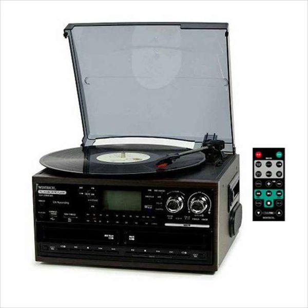 スピーカー搭載ダブルCDマルチオーディオプレーヤー ブラック系 WINTECH KRP-309MCW...