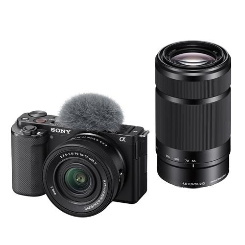 ミラーレス 一眼 カメラ ダブルズームレンズキット VLOGCAM ブラック ソニー ZV-E10X...