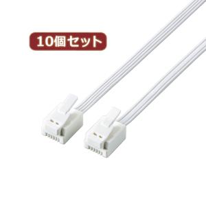 10個セット エレコム ツメ折れ防止モジュラーケーブル MJ-T05WHX10｜b-surprisep