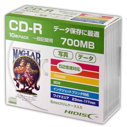 【10P×5セット】 HIDISC CD-R データ用5mmスリムケース HDCR80GP10SCX...