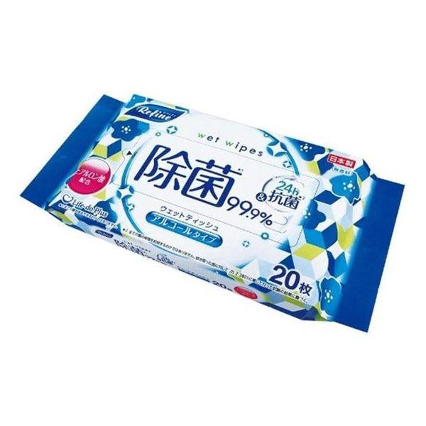 コンビニ受取可 大判ウェットティッシュ アルコール除菌 Life-do.Plus 20枚