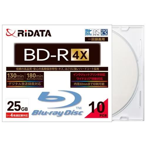 RiDATA 録画用BD?R 10枚パック （スリムケース） BDR130PW4X10PSCC