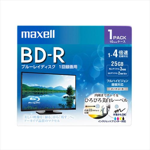 マクセル maxell 録画用ブルーレイディスク BD−R ホワイト 1枚 BRV25WPE．1J