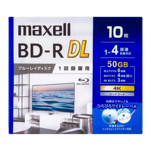 ブルーレイディスク 録画用50GB(2層) 1-4倍速 10枚入り ホワイト マクセル BRV50W...