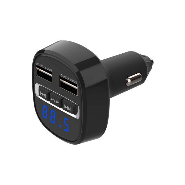 Bluetooth FMトランスミッター フルバンド USB2ポート4.8A リバーシブル 自動判定...