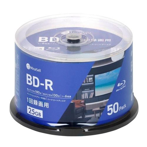ミライセル MS2-BDR25PWB-50S 1回録画用 BD-R 25GB 50枚パック 4倍速 ...